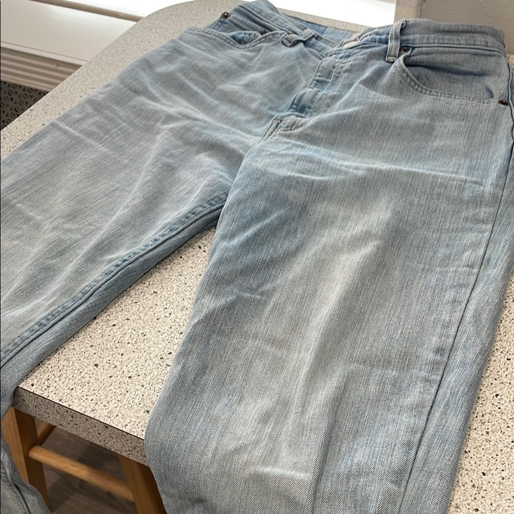 Abercrombie Curve Love Blue Straight Leg Jeans